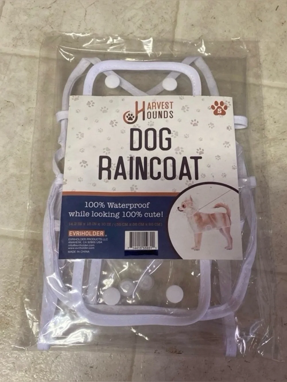 Dog Rain Coat Clear